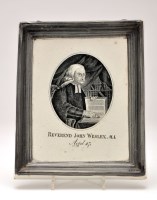 Lot 400 - Printed Pearlware plaque, with Reverend John...