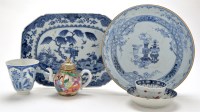 Lot 459 - Chinese blue and white octagonal dish, painted...