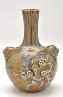 Lot 476 - Chinese shiwan glaze globular vase, fluted...