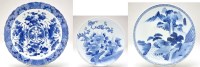 Lot 500 - Three Japanese Arita blue and white chargers,...