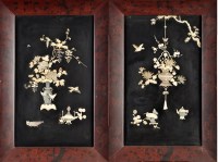 Lot 511 - Pair of late 19th Century Japanese panels,...