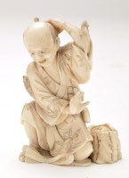 Lot 513 - Japanese ivory okimono of a Disappointed Rat...