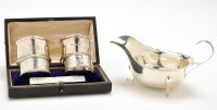 Lot 549 - An Elizabeth II sauce boat, by Viners,...