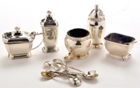 Lot 558 - A George VI three-piece condiment set, by Adie...