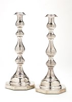 Lot 565 - A pair of George VI candlesticks, probably by...