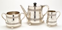 Lot 590 - A Victorian three-piece tea service, by C.F.,...