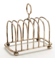 Lot 594 - A Victorian seven bar toast rack, by John...