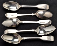 Lot 598 - Three William IV dessert spoons, by Lewis...