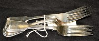 Lot 601 - Six William IV table forks, by William Eaton,...