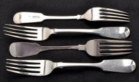 Lot 603 - Ten George III and later table forks, various...