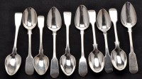 Lot 605 - Six late Victorian teaspoons, by Walker & Hall,...