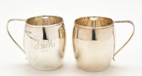 Lot 614 - A pair of George IV christening mugs, by...