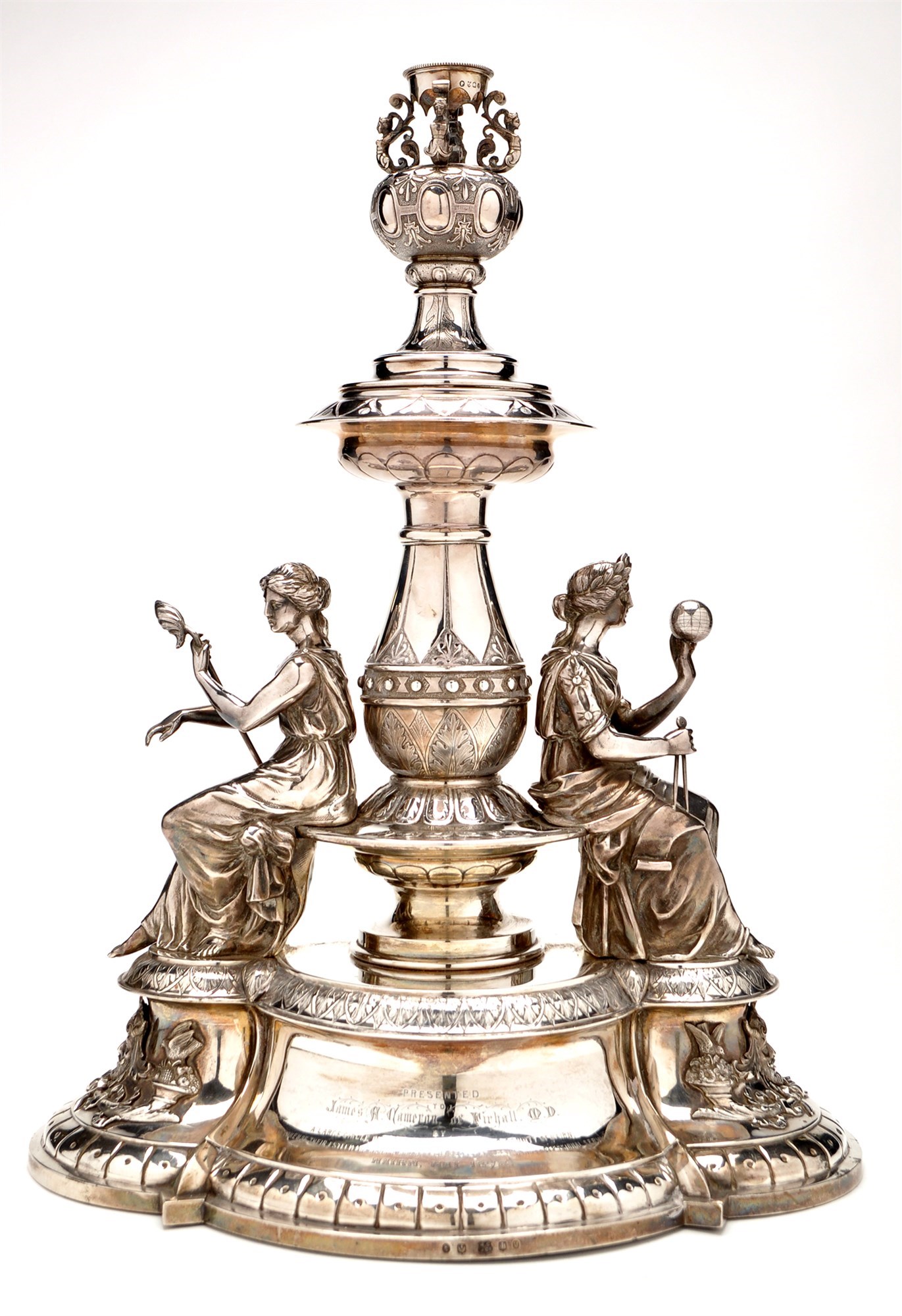 Lot 637 An ornate Victorian table centrepiece,