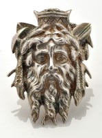 Lot 657 - A silver mask ornament of the 'River God Tyne',...