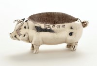 Lot 668 - An Edwardian silver novelty pig pin cushion,...