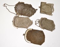 Lot 674 - An 800 standard chain mail evening purse, and...