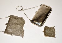 Lot 677 - Three silver evening purses, to include: a...