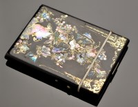 Lot 689 - A Victorian papier mache visiting card case,...