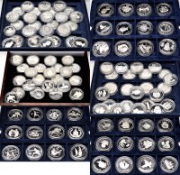 Lot 715 - A collection of 111 silver commemorative coins...