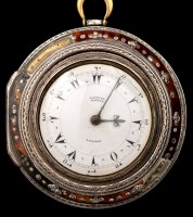 Lot 716 - A Georgian triple cased pocket watch,...