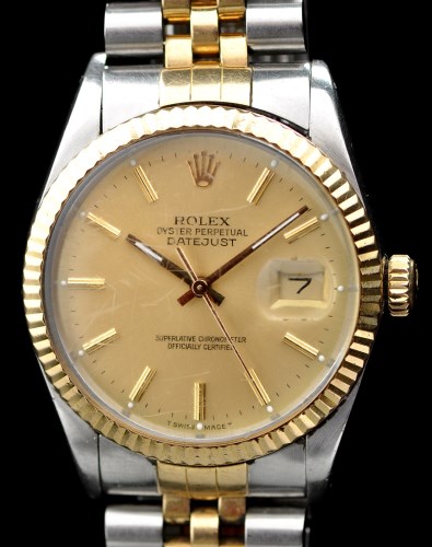 Lot 738 - Rolex Oyster Perpetual Datejust: a gentleman's...