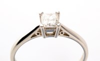 Lot 751 - A single stone diamond ring, the princess cut...