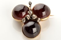 Lot 763 - A garnet and diamond brooch, c.1880, set with...