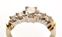 Lot 778 - A five stone diamond ring, the central...