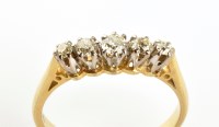 Lot 791 - A five stone diamond ring, the graduated...