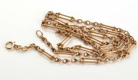 Lot 807 - A Victorian yellow metal necklace, of twisted...