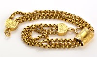 Lot 808 - A Victorian yellow metal bracelet, of three...