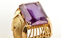 Lot 842 - An alexandrite ring, the canted rectangular...