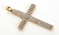 Lot 857 - A diamond set crucifix pendant, the eight-cut...