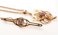 Lot 930 - An Art Nouveau pendant, centred with oval...