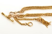 Lot 931 - A Victorian yellow metal fancy watch chain, of...