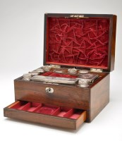 Lot 968 - A 19th Century rosewood work box, the lid with...