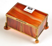 Lot 979 - An early 20th Century banded agate box, with...