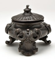 Lot 988 - Italian bronze inkwell, of squat baluster form,...