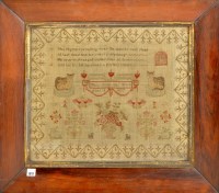 Lot 1017 - A 19th Century needlework sampler, worked by...