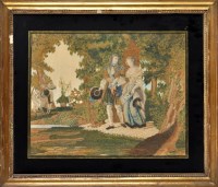 Lot 1022 - A 19th Century silkwork picture, decorated in...