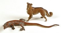 Lot 1023 - A cold painted bronze lizard, 10in. (26cms.)...