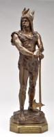 Lot 1029 - After Marcel Debut: a bronze Viking Warrior...