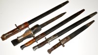 Lot 1038 - A collection of sword bayonets, to include: a...