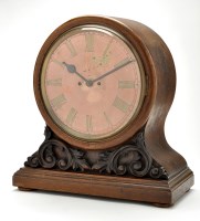 Lot 1077 - A large oak cased bracket clock, the brass...