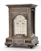 Lot 1083 - A French silver plated mantel clock, the...