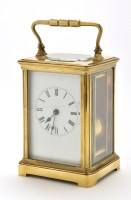 Lot 1090 - A French brass carriage clock, late 19th/early...