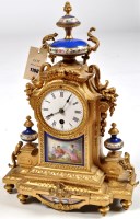 Lot 1108 - A 19th Century French giltmetal timepiece,...