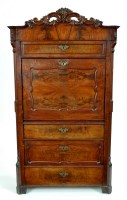 Lot 1119 - A 19th Century German mahogany secretaire, the...