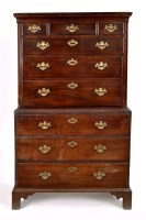 Lot 1120 - A George III mahogany chest on chest, the...