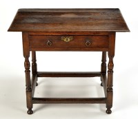 Lot 1124 - A 17th Century and later oak lowboy, the...